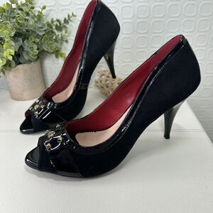 Carmen Steffens Black Open Toe High Heel Platform Pumps - US Women Size 9 -